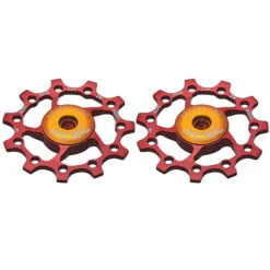KCNC Jockey Wheel 12 Dents Roulement En Céramique 1 Paire, Rouge