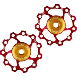 KCNC Jockey Wheel Roulements Céramique 11 Dents Paire, Rouge