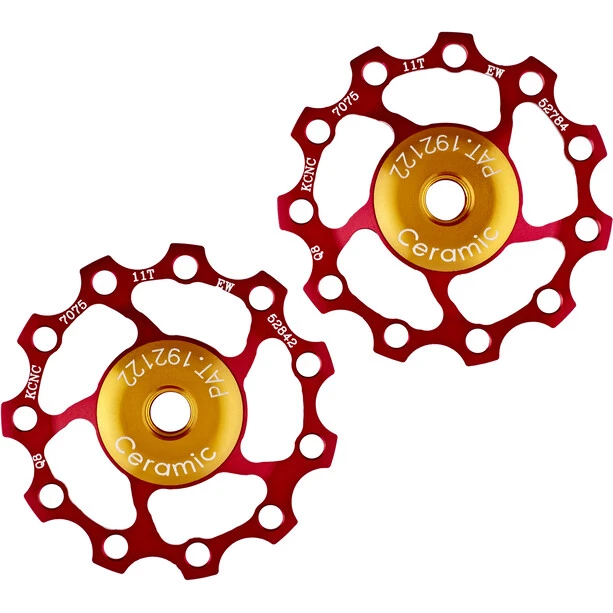 KCNC Jockey Wheel Roulements Céramique 11 Dents Paire, Rouge 3 KCNC Jockey Wheel Roulements Céramique 11 Dents Paire, Rouge