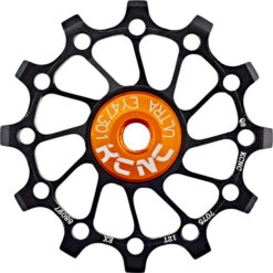 KCNC Jockey Wheel Roulement SS Narrow Wide Long Teeth 12 Dents, Noir